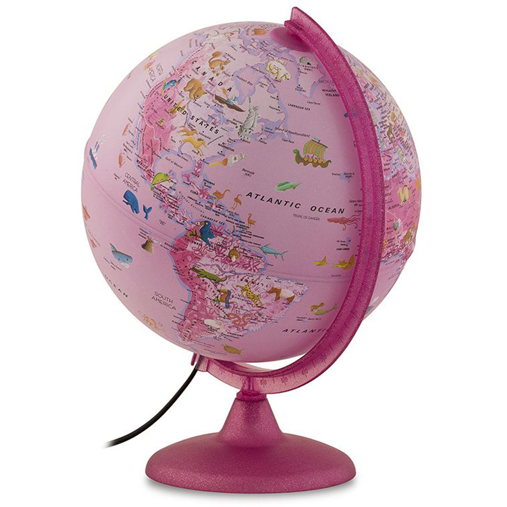 Nova Rico Pink Zoo Illuminated Globe 25cm Image 3