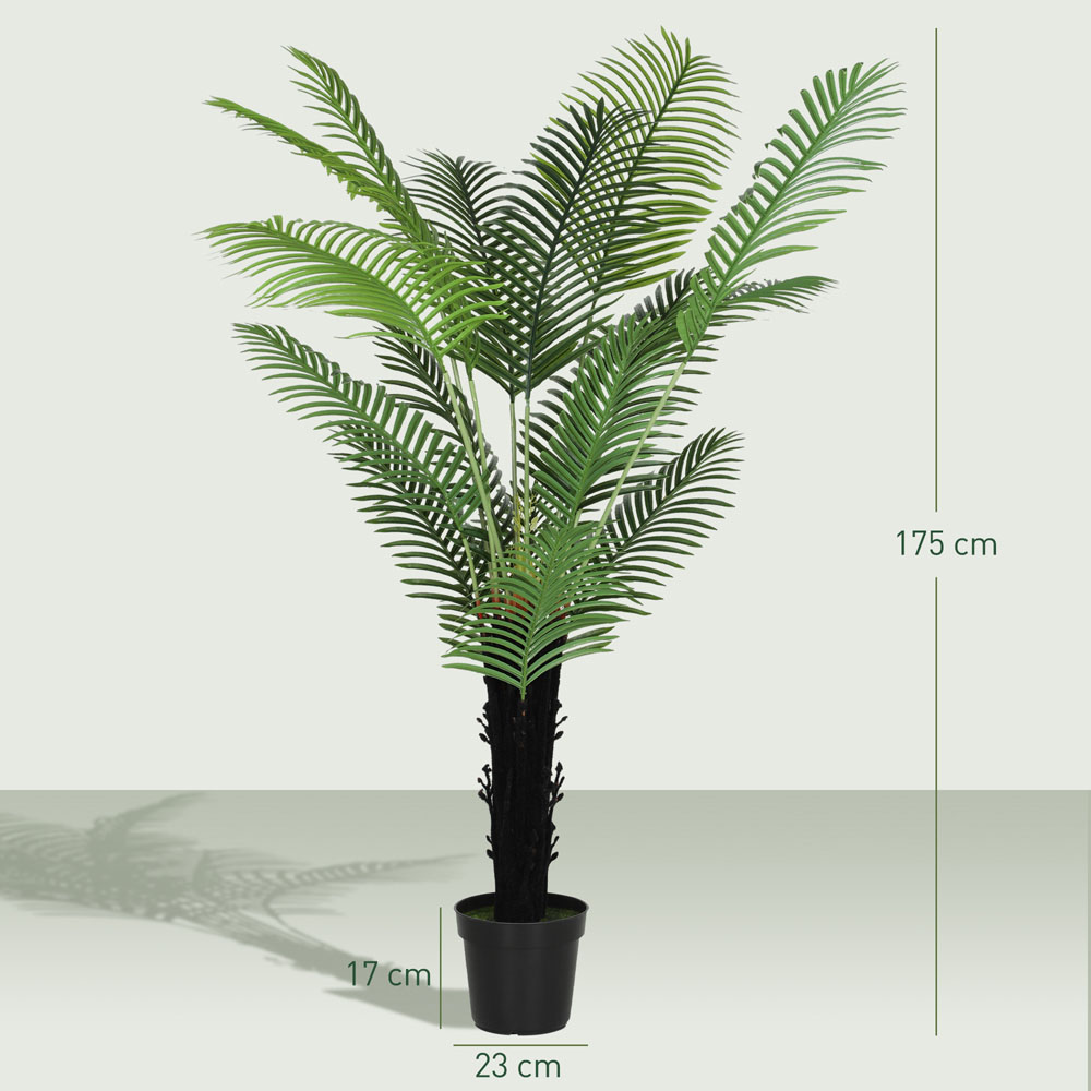 HOMCOM Areca Palm Tree Artificial Plant Pot with Flocked Soil 175cm Image 9