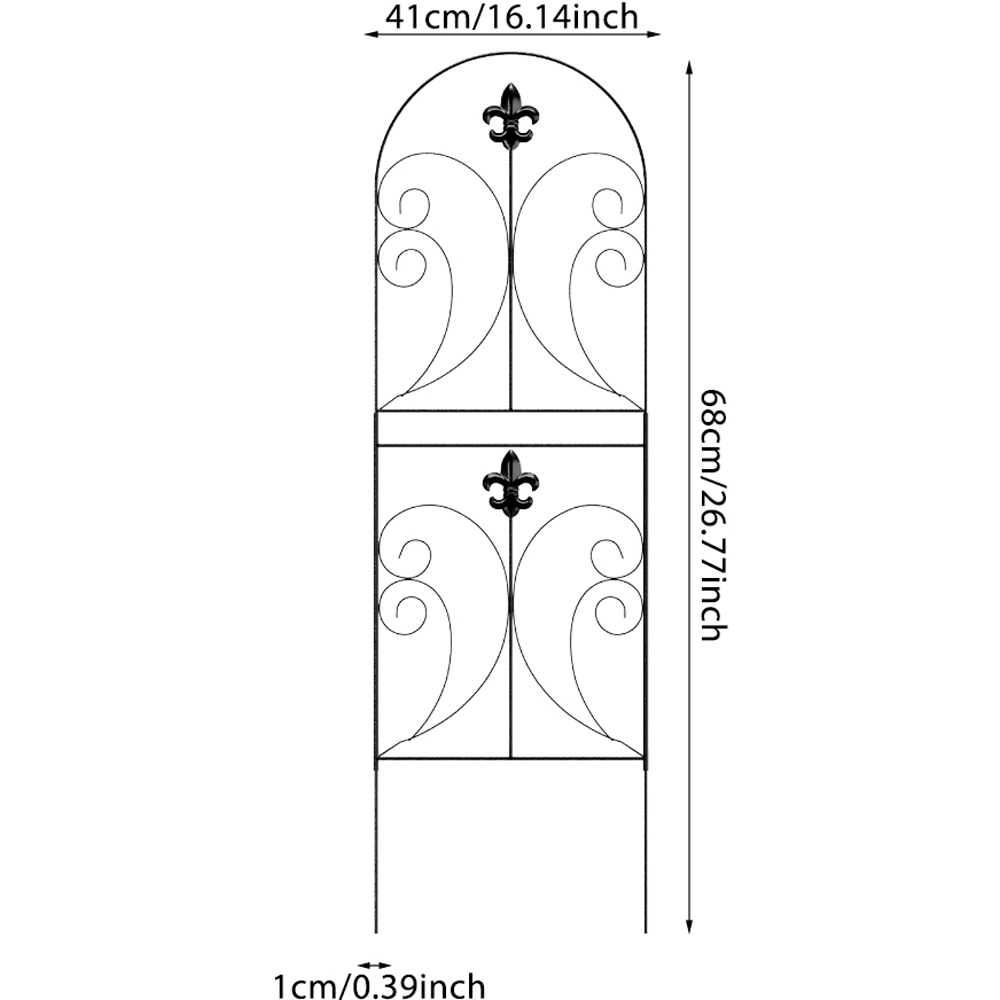Living and Home Arched 41 x 68cm 10 Pack Metal Border Fence Decoration Set Image 8