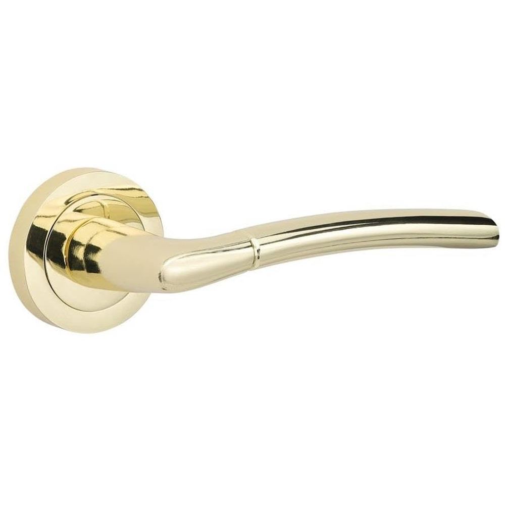 Golden Grace Polished Brass Indiana Door Handles Set Image 3