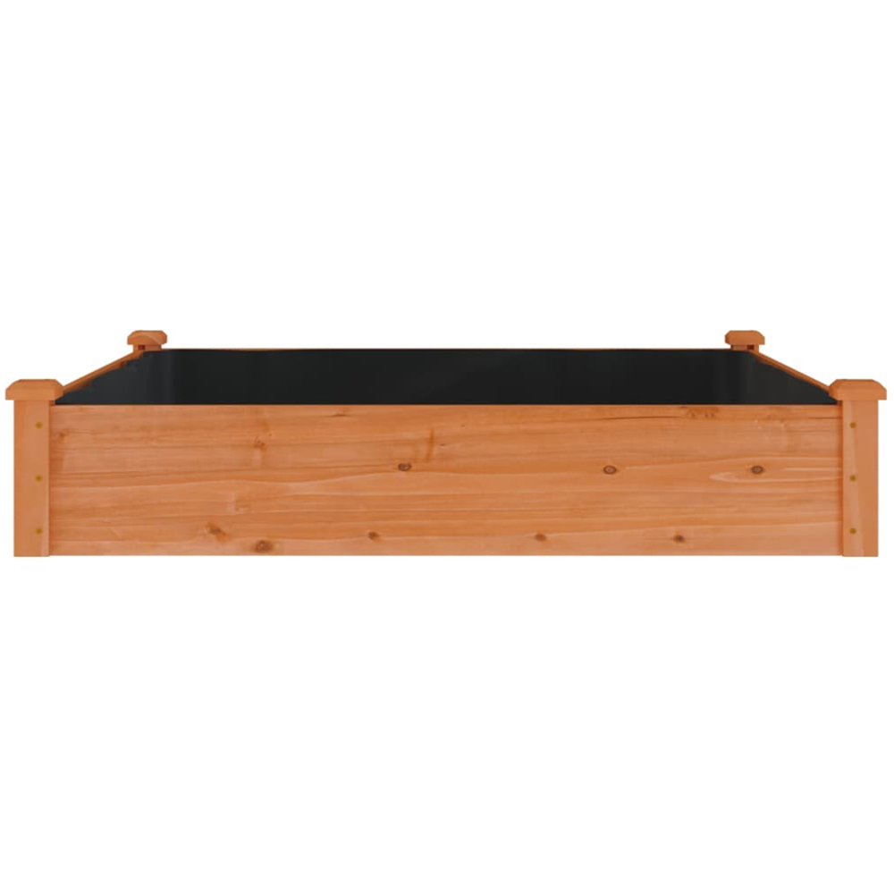 vidaXL Brown Solid Fir Wood Raised Garden Bed with Liner 120 x 120 x 25cm Image 3