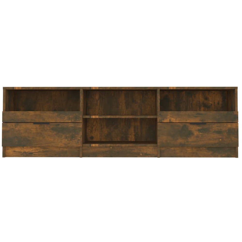 vidaXL 2 Drawer 4 Shelf Smoked Oak TV Cabinet Image 4