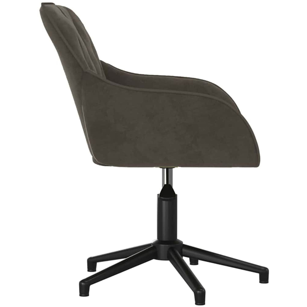 vidaXL Dark Grey Velvet Height-Adjustable Swivel Office Chair Image 4