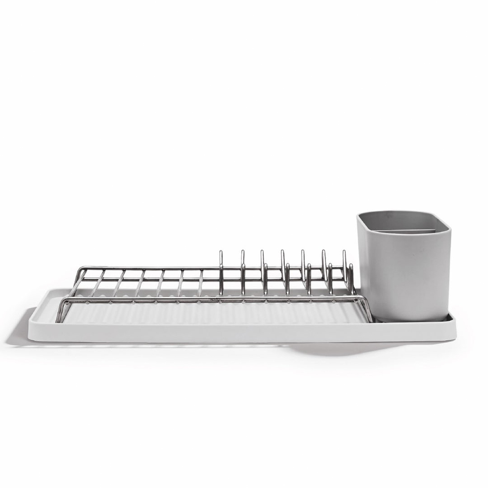 ReBorn Stone Effect Compact Kitchen Draining Rack with Cutlery Holder Image 5