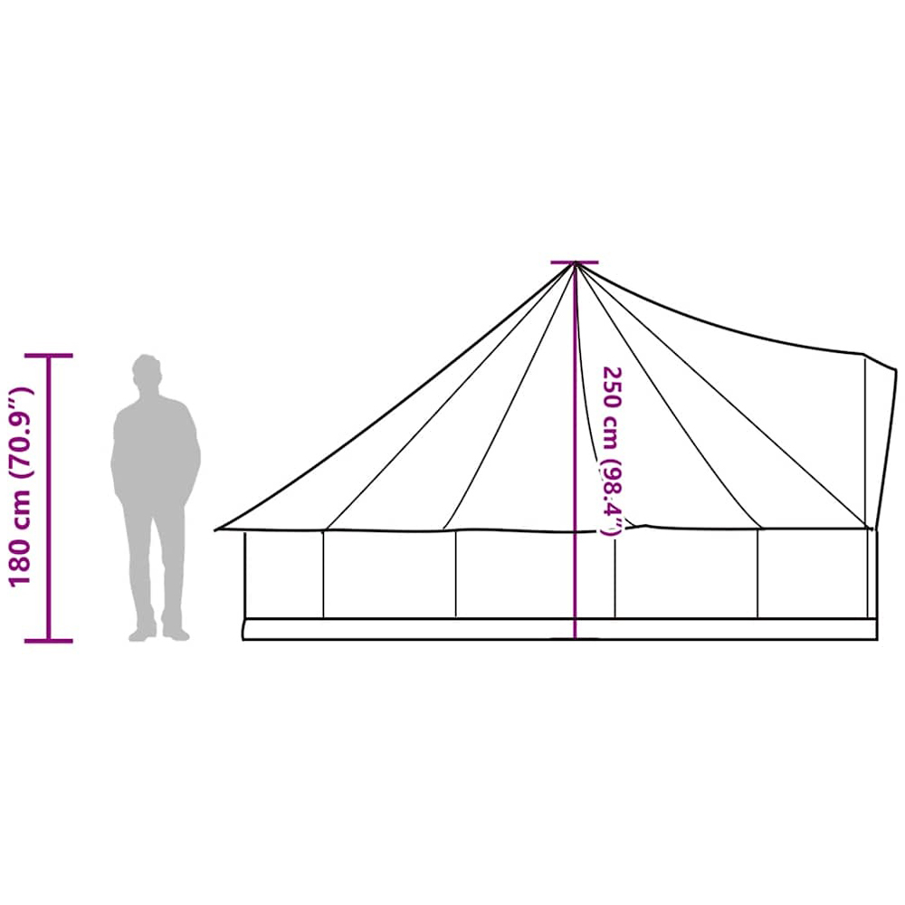 Walplus 8 Person Waterproof Tipi Family Tent Grey and Orange Image 9