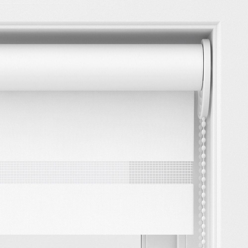 New Edge Blinds White Day and Night Zebra Roller Blind 100cm Image 4