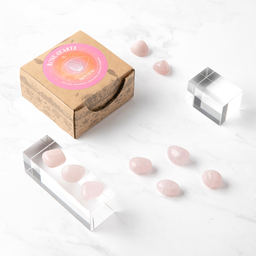 Myga 50 Piece Rose Quartz Tumbled Stone Healing Crystal Image 3