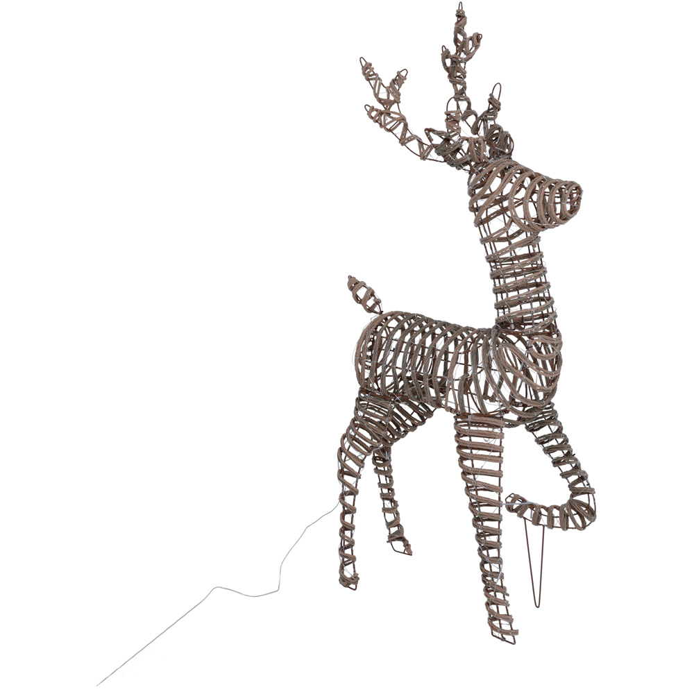 Charles Bentley Large Rattan Light Up Reindeer Christmas Decoration 120cm Image 2