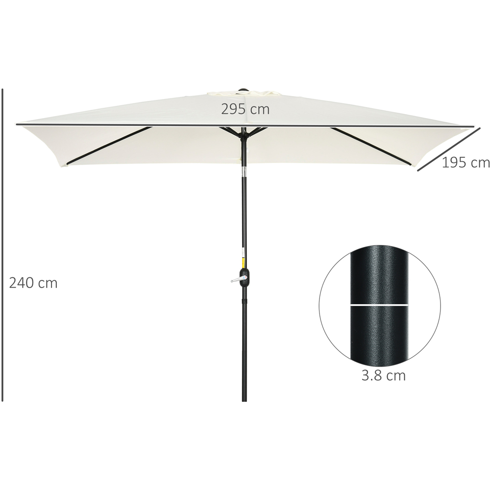 Outsunny Cream White Crank and Tilt Parasol 3 x 2m Image 7