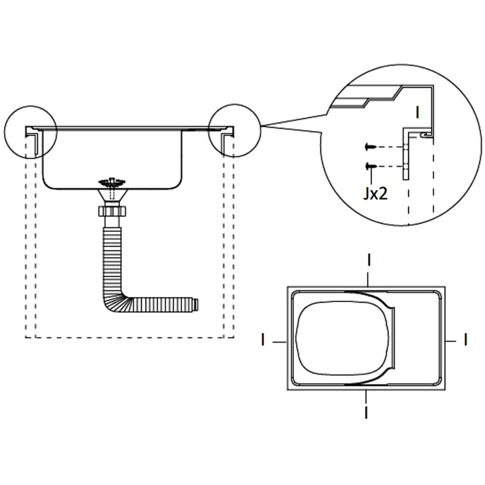 vidaXL Silver Stainless Steel Kitchen Sink with Drainer Set 800 x 500 x 155mm Image 6