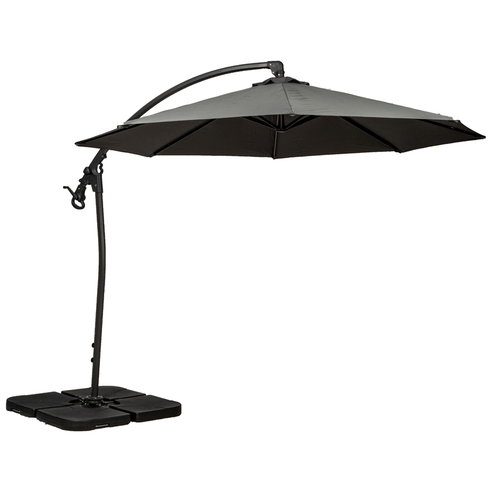 Royalcraft Grey Deluxe Pedal Rotating Cantilever Overhanging Parasol 3m Image 7