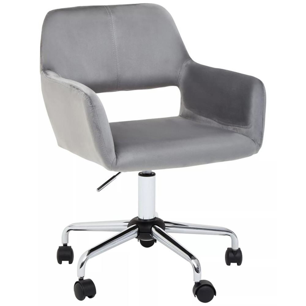 Interiors by Premier Brent Grey and Chrome Swivel Home Office Chair Image 2