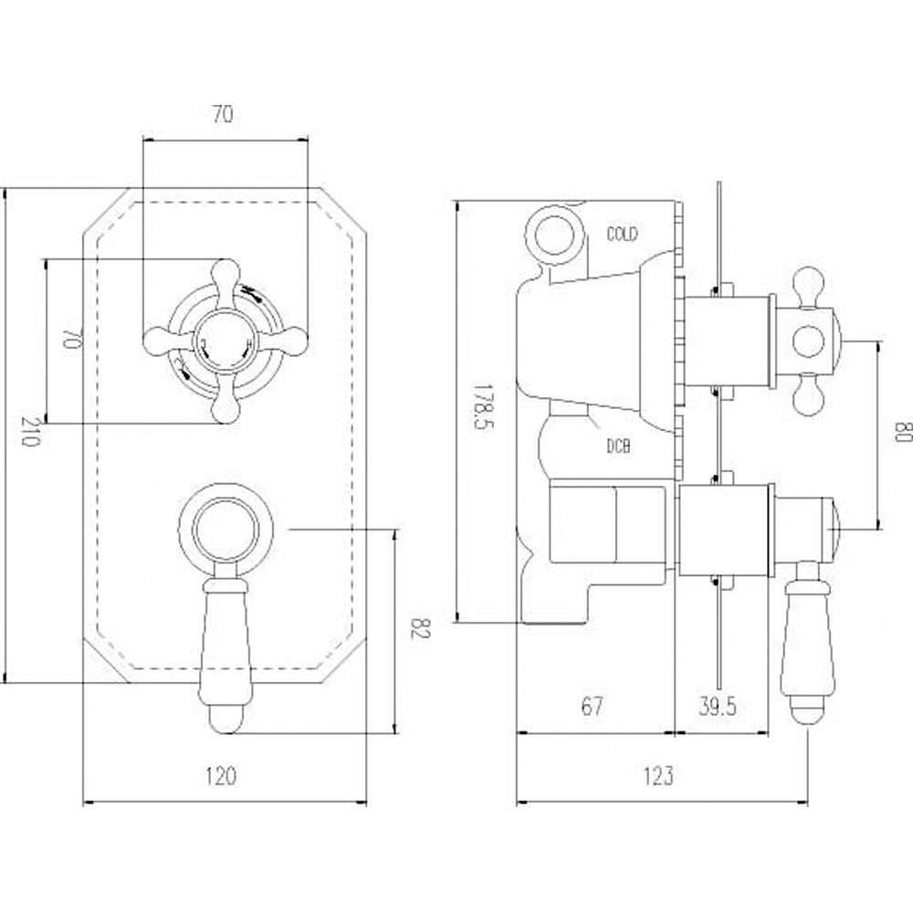 nuie Chrome Twin Thermostatic Shower Valve Image 3