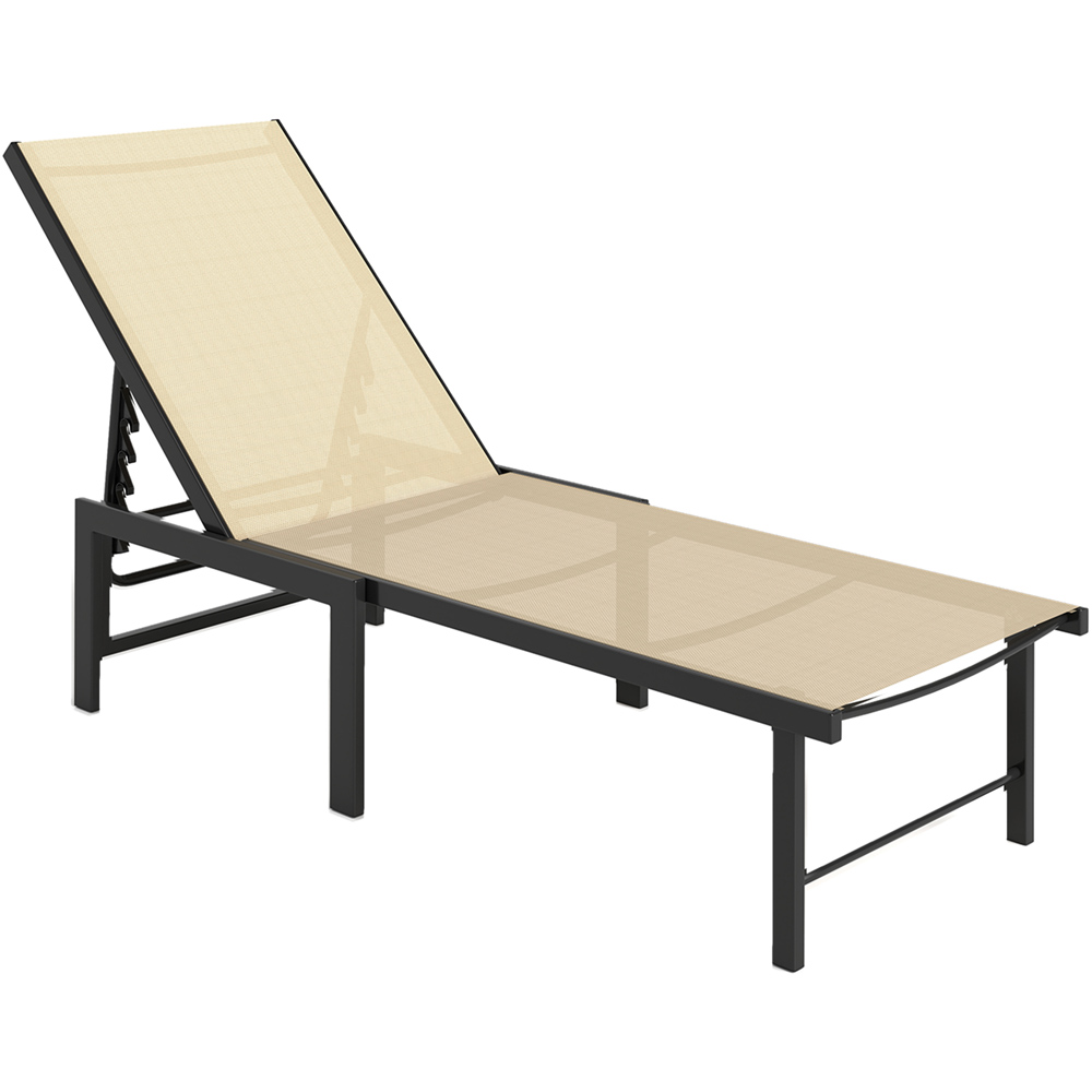 Outsunny Khaki 5 Level Adjustable Sun Lounger Image 2