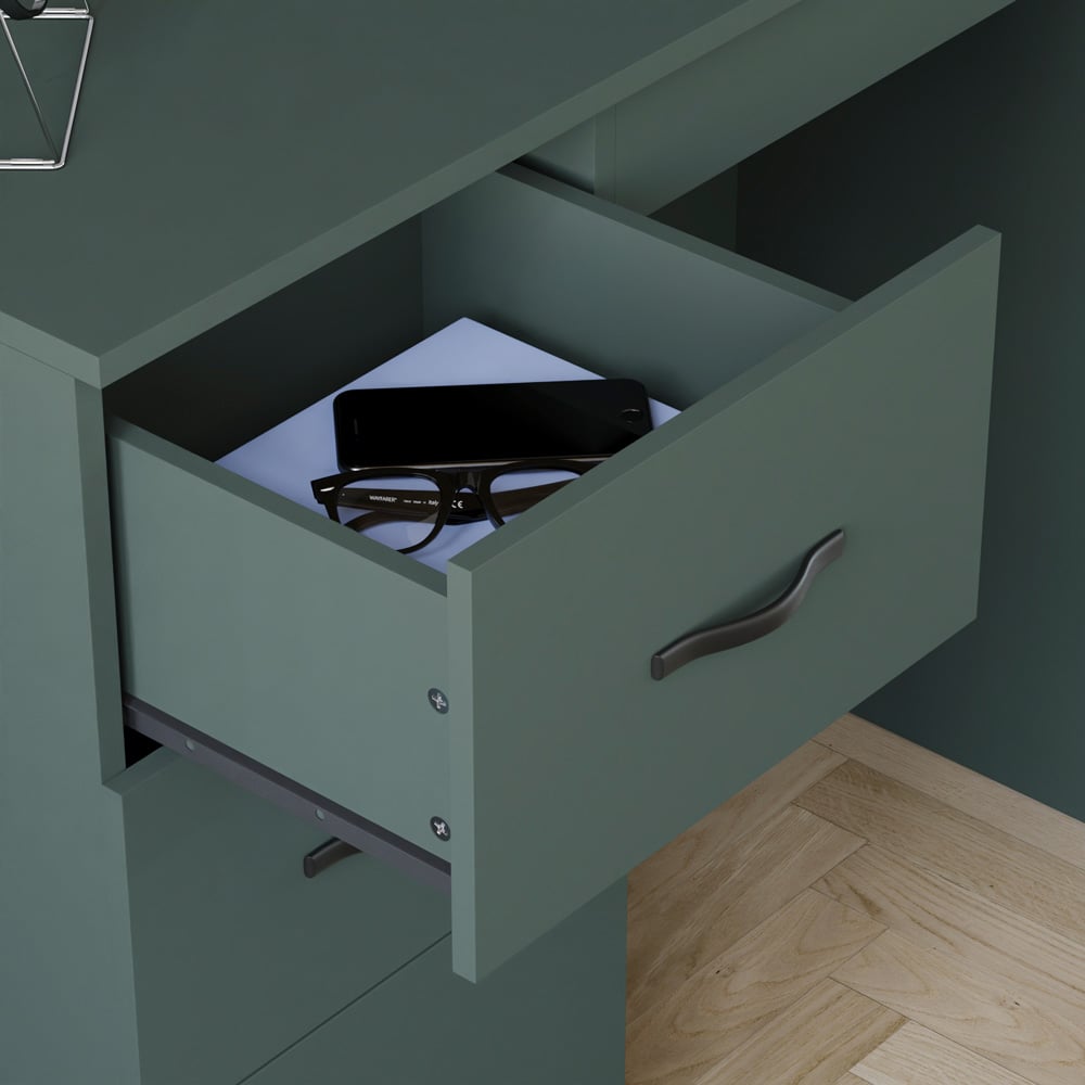 Vida Designs Riano 3 Drawer Jasper Green Dressing Table Image 3