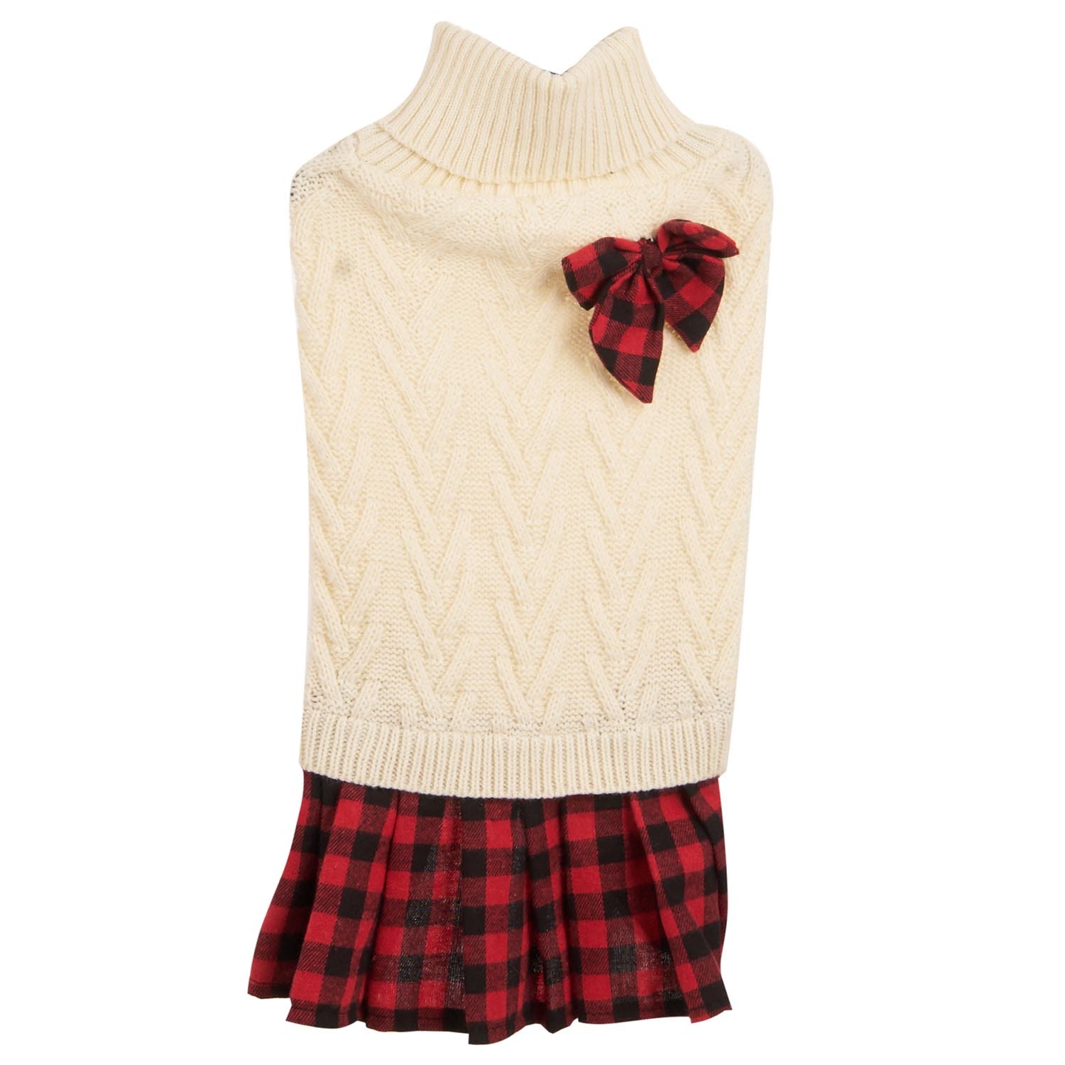 Winter Jumper Pet Dress - Cream / 20cm Image 1