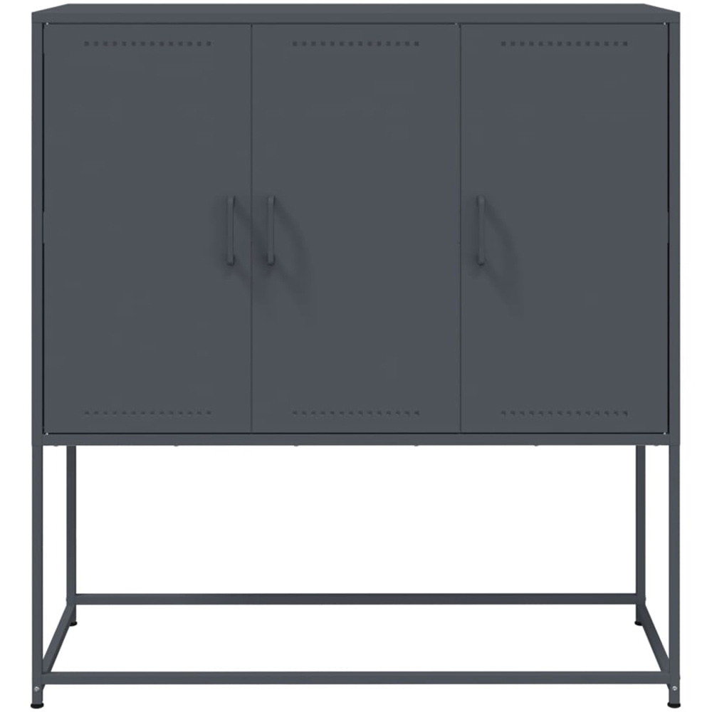 vidaXL 3 Door Anthracite Steel Highboard Image 6