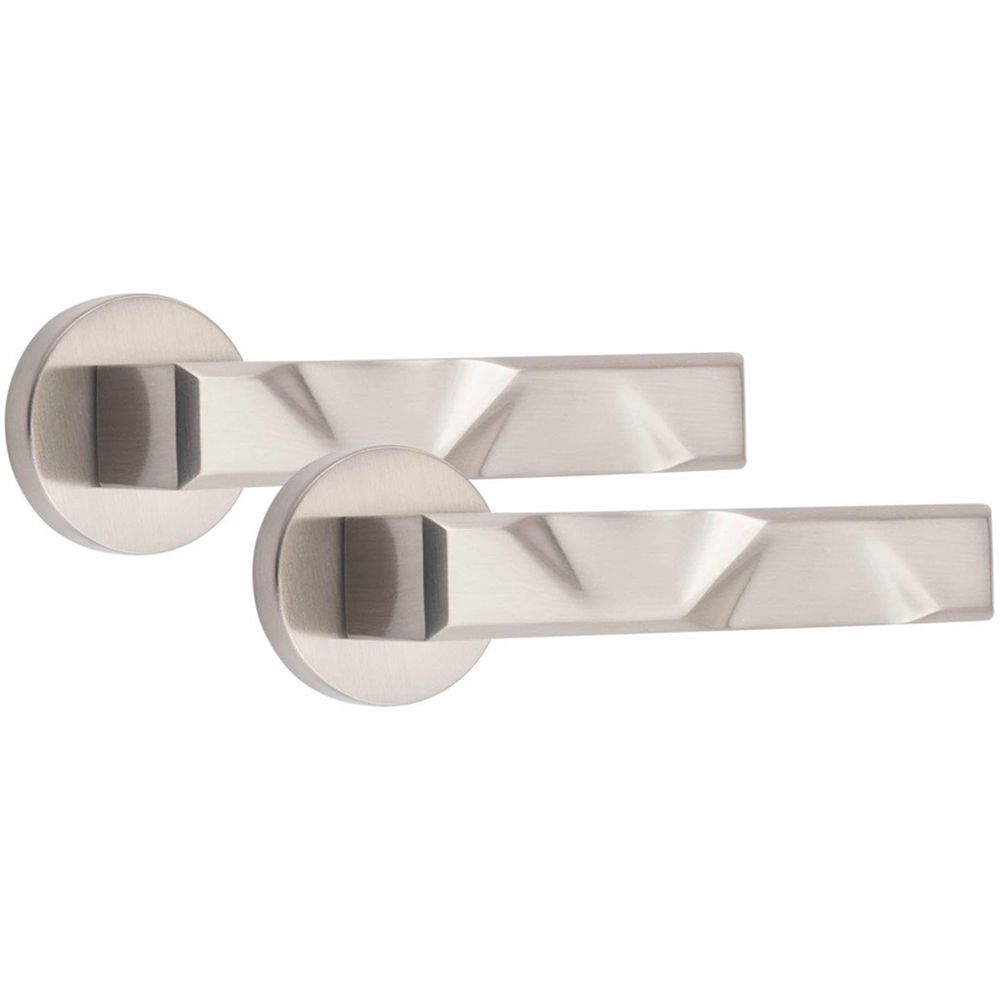 Golden Grace Satin Nickel Modern Nova Premium Door Handle Set 6 Set Image 2