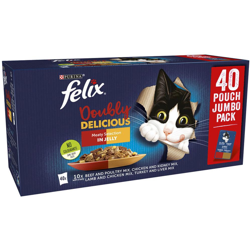 Felix Doubly Delicious Cat Food Meaty 40 x 100g   Image 2