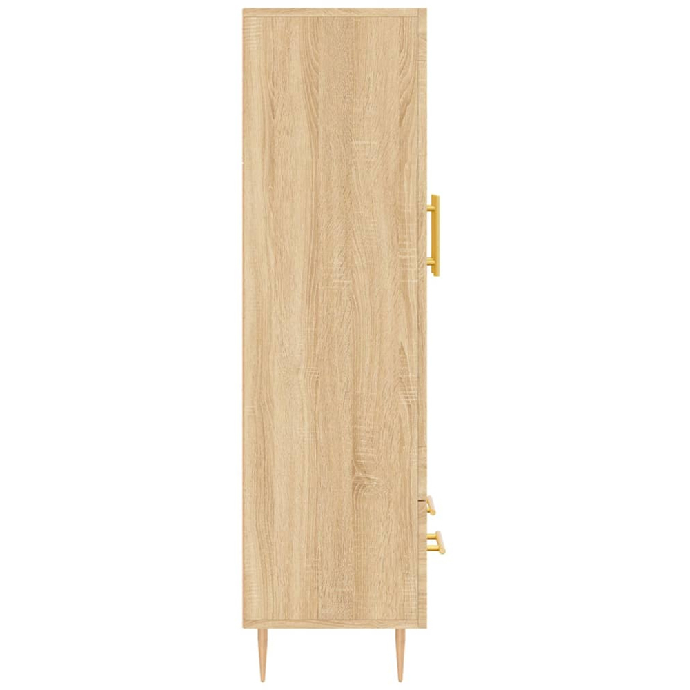 vidaXL 2 Glass Door Single Drawer Sonoma Oak Highboard Image 7