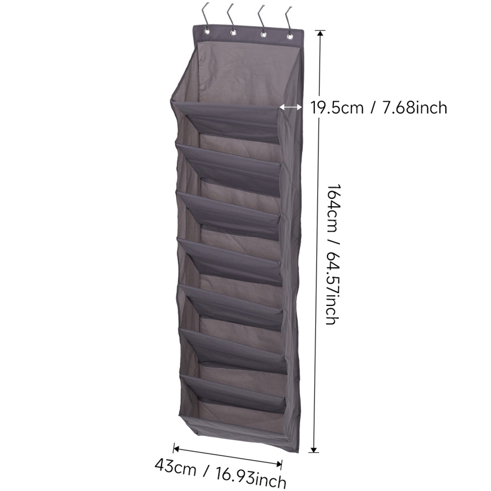 H&O Direct 8 Tier Grey Hanging Shoe Organiser Image 4