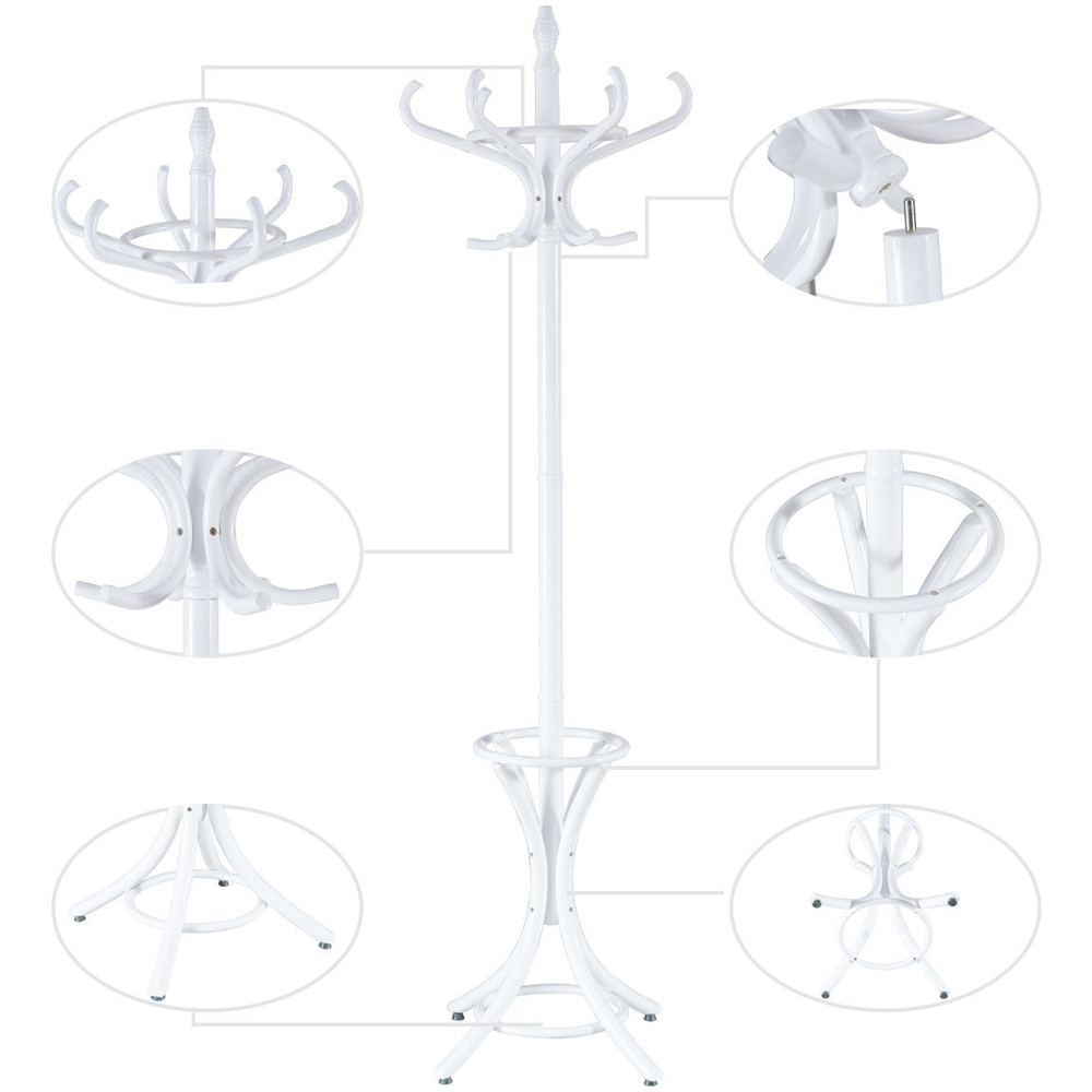 Costway White Floor Standing Coat Rack Image 7