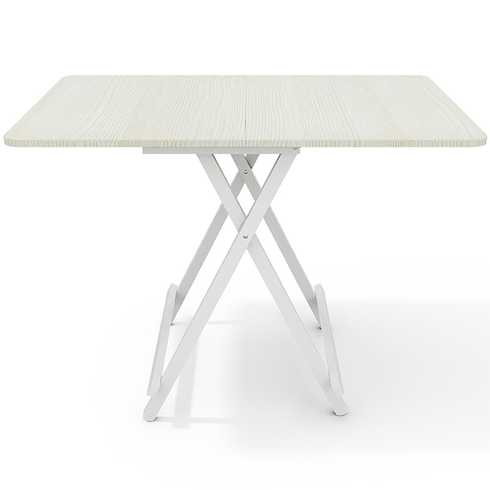 Living and Home 4 Seater Foldable Wooden Dining Table White Image 2