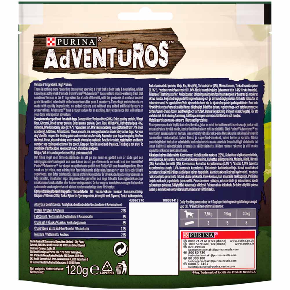 Adventuros Ancient Grain Dog Treat Venison 6 x 120g Image 3