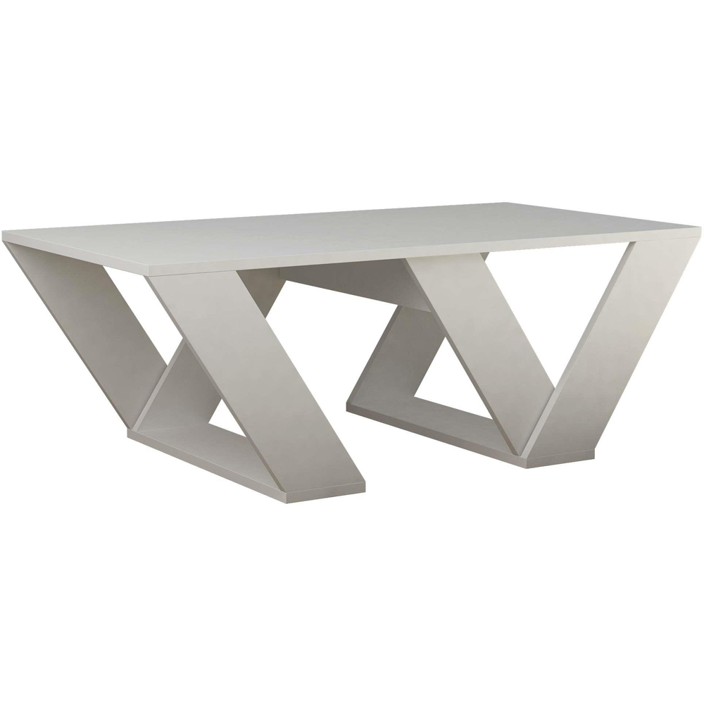 Decortie Pipra White Modern Coffee Table Image 2