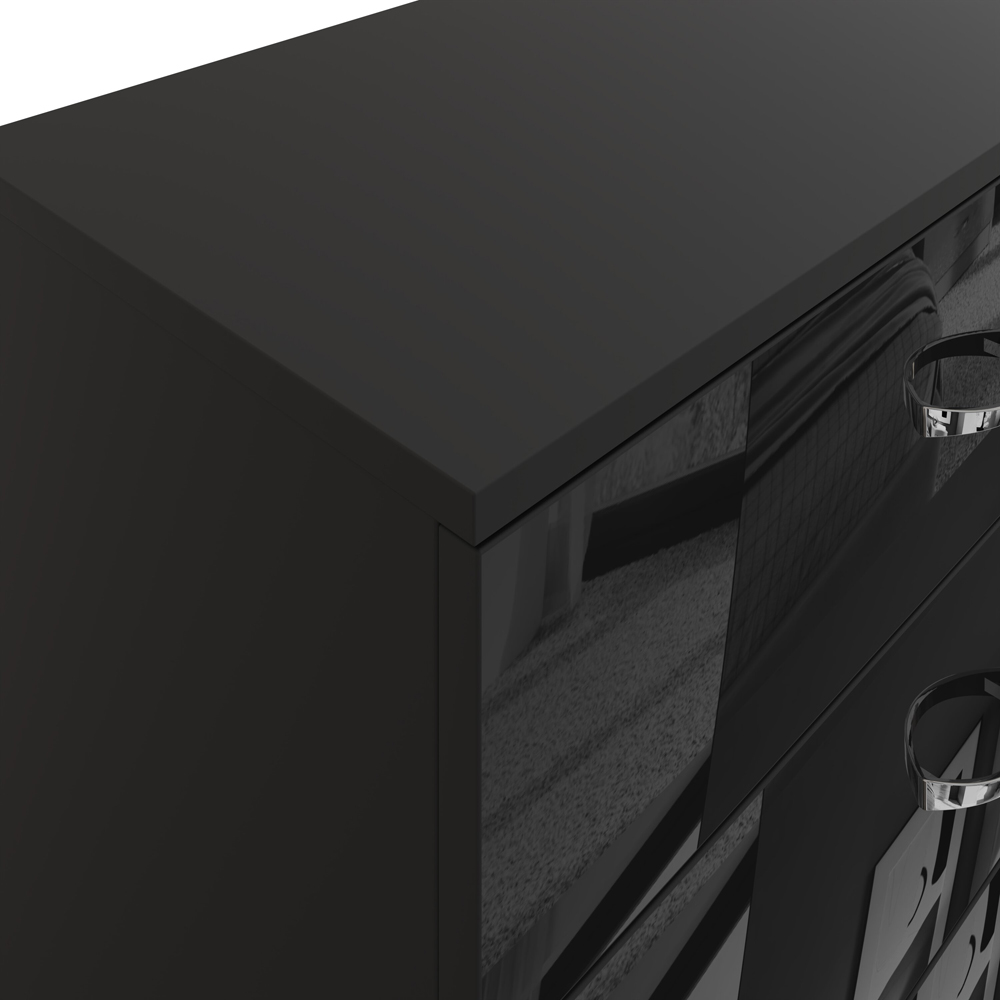 FWStyle Chilton 5 Drawer Black Gloss Chest of Drawers Image 4