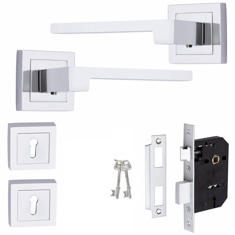 Golden Grace Polished Chrome Zeta Door Handle Set Image 1