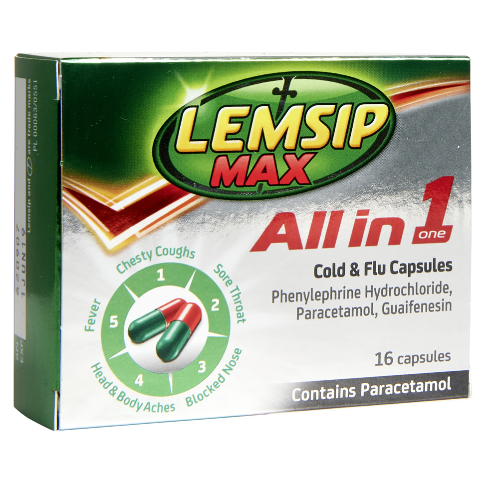 Lemsip Max All in 1 Cold and Flu Capsules 16 pack Image