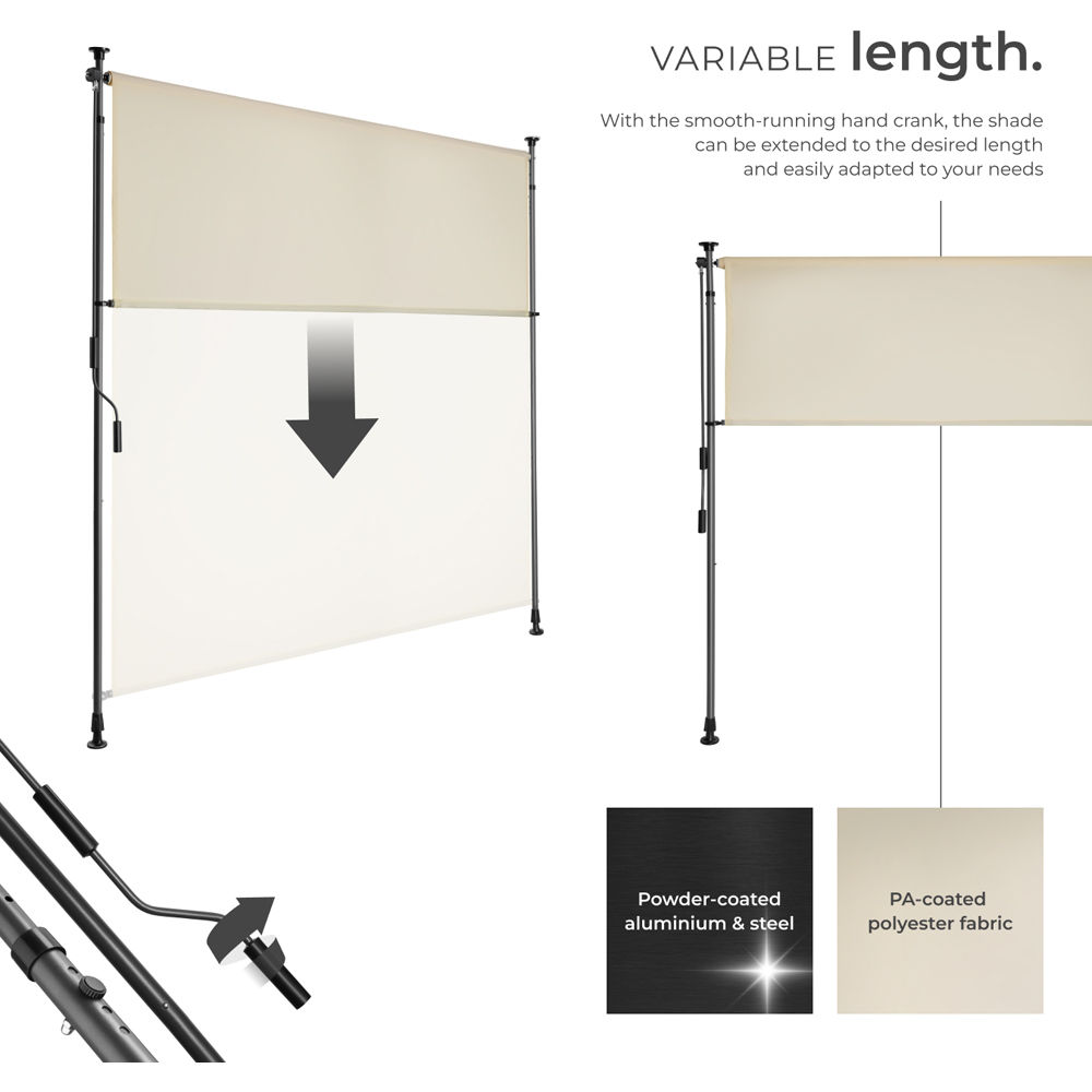 tectake Taija Beige Retractable Awning with Hand Crank 3.1 x 1.58m Image 4
