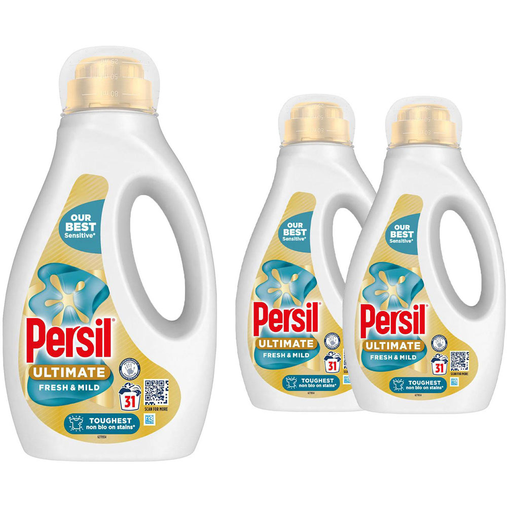 Persil Ultimate Fresh and Mild Liquid Detergent  31 Washes 837ml 3 Pack Image 1