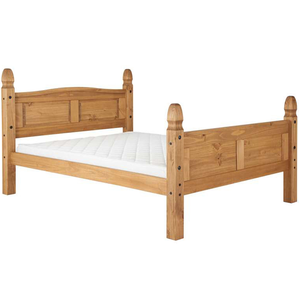Corona King Size Natural Wax High End Bed Frame Image 2