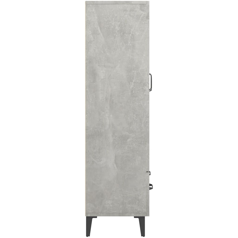 vidaXL 2 Glass Door Single Drawer Concrete Grey Highboard Image 7