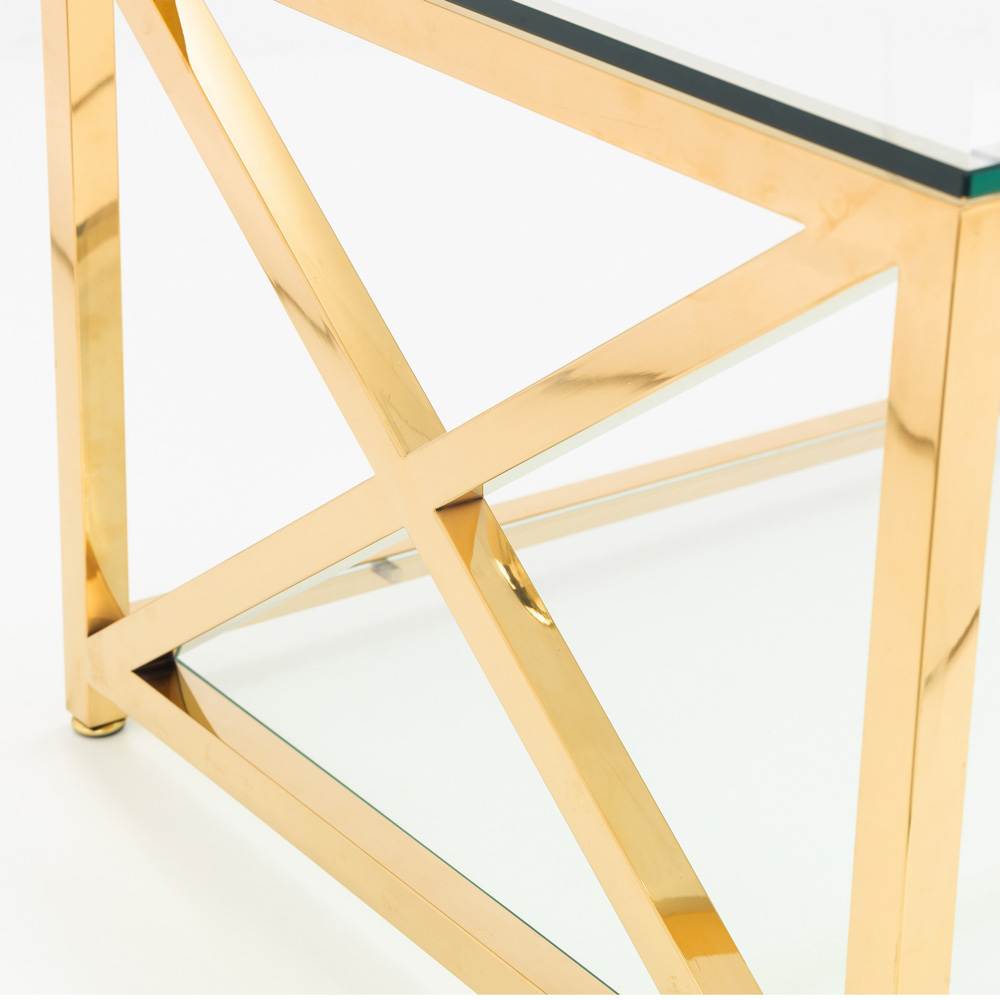 Julian Bowen Miami Gold Console Table Image 6