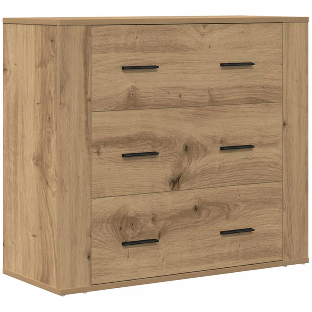 vidaXL 3 Drawer Artisan Oak Large Sideboard Image 2