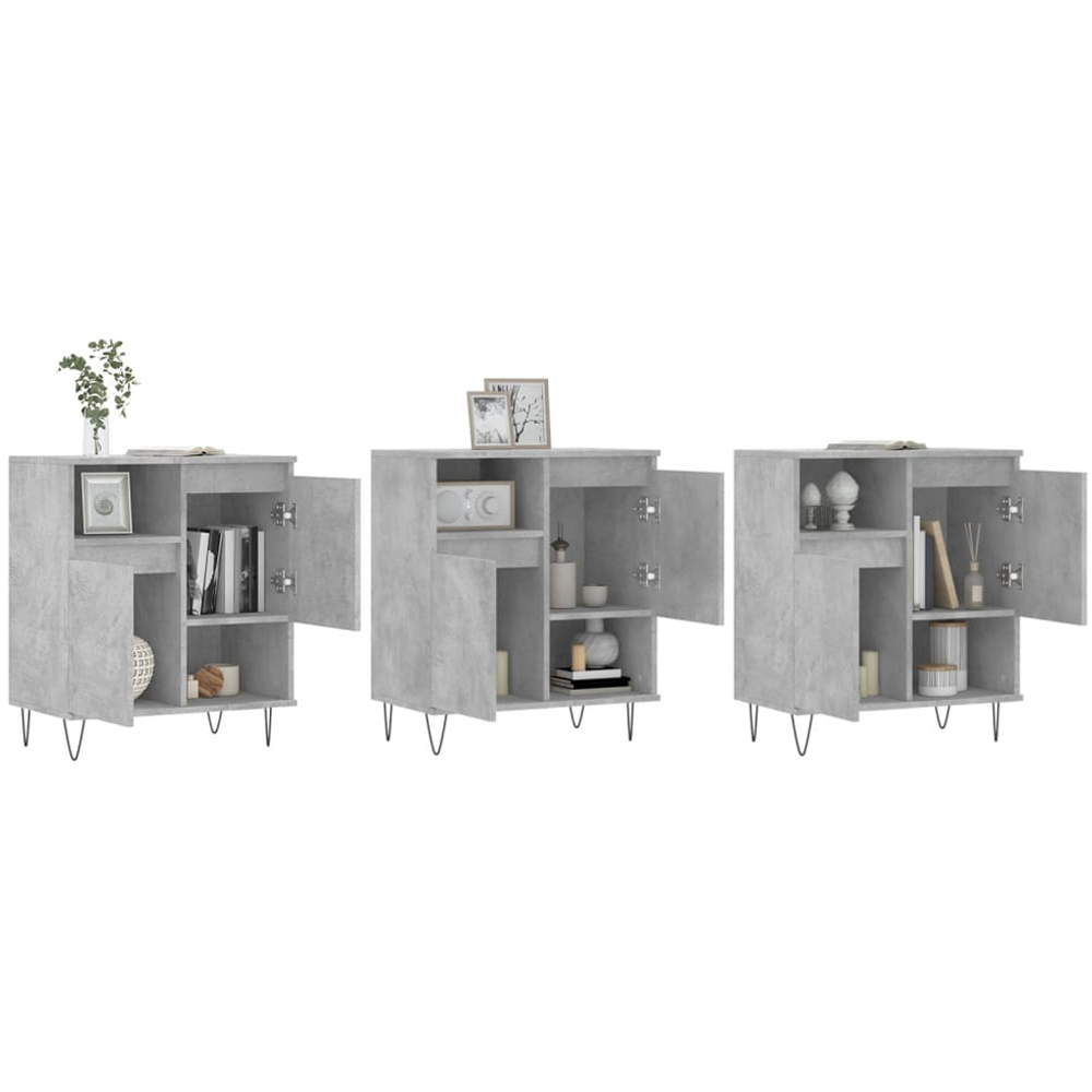 vidaXL 2 Door 2 Shelf Concrete Grey Sideboard 3 Pack Image 3