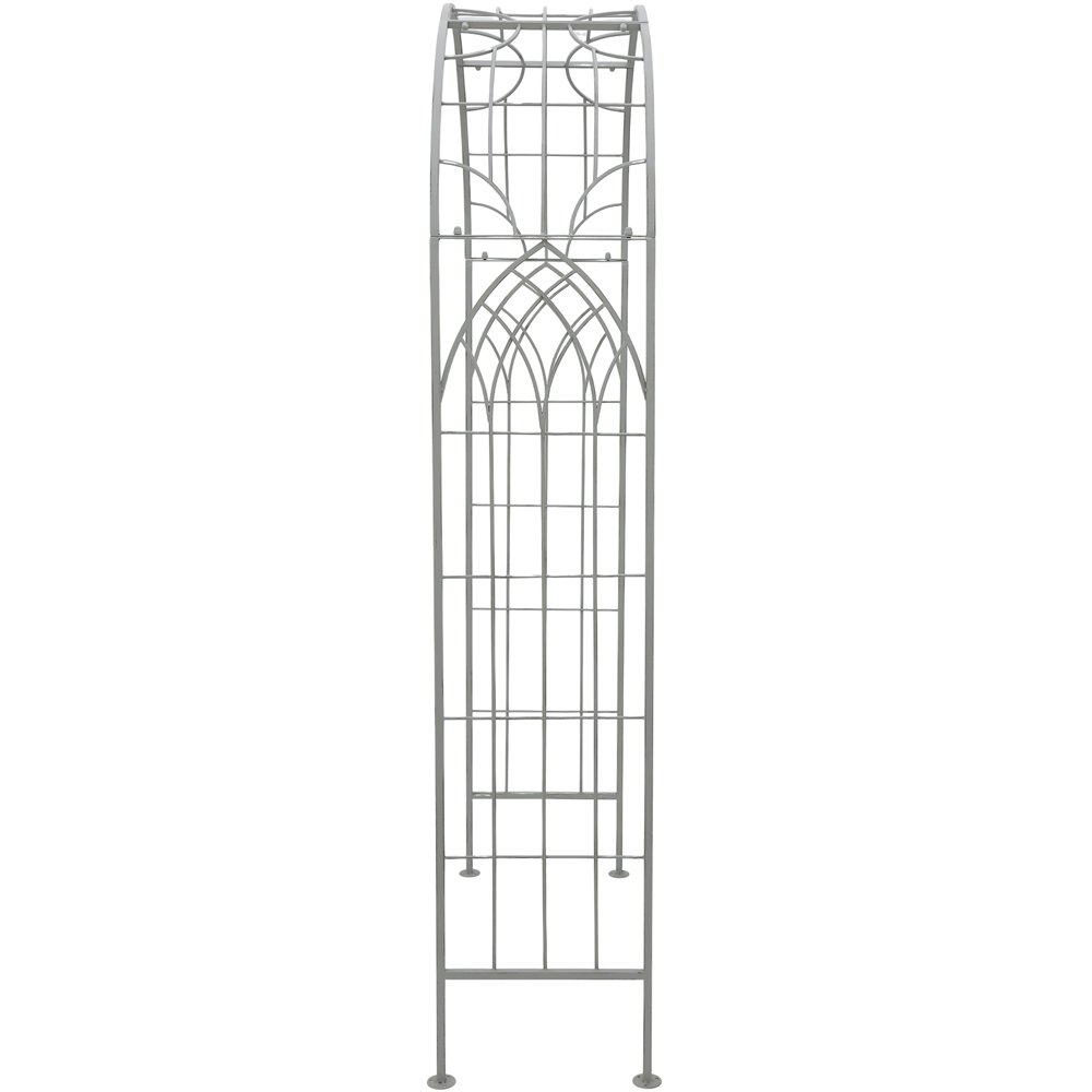 Charles Bentley 6.9 x 3.3ft Grey Decorative Rustic Metal Garden Arch Image 3