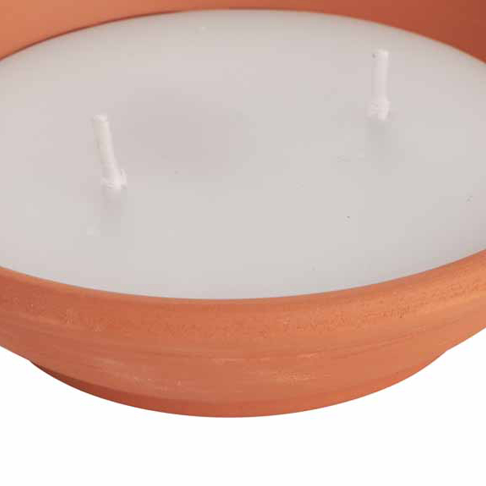 Wilko Citronella Candle Terracotta Dish 3pk Image 5