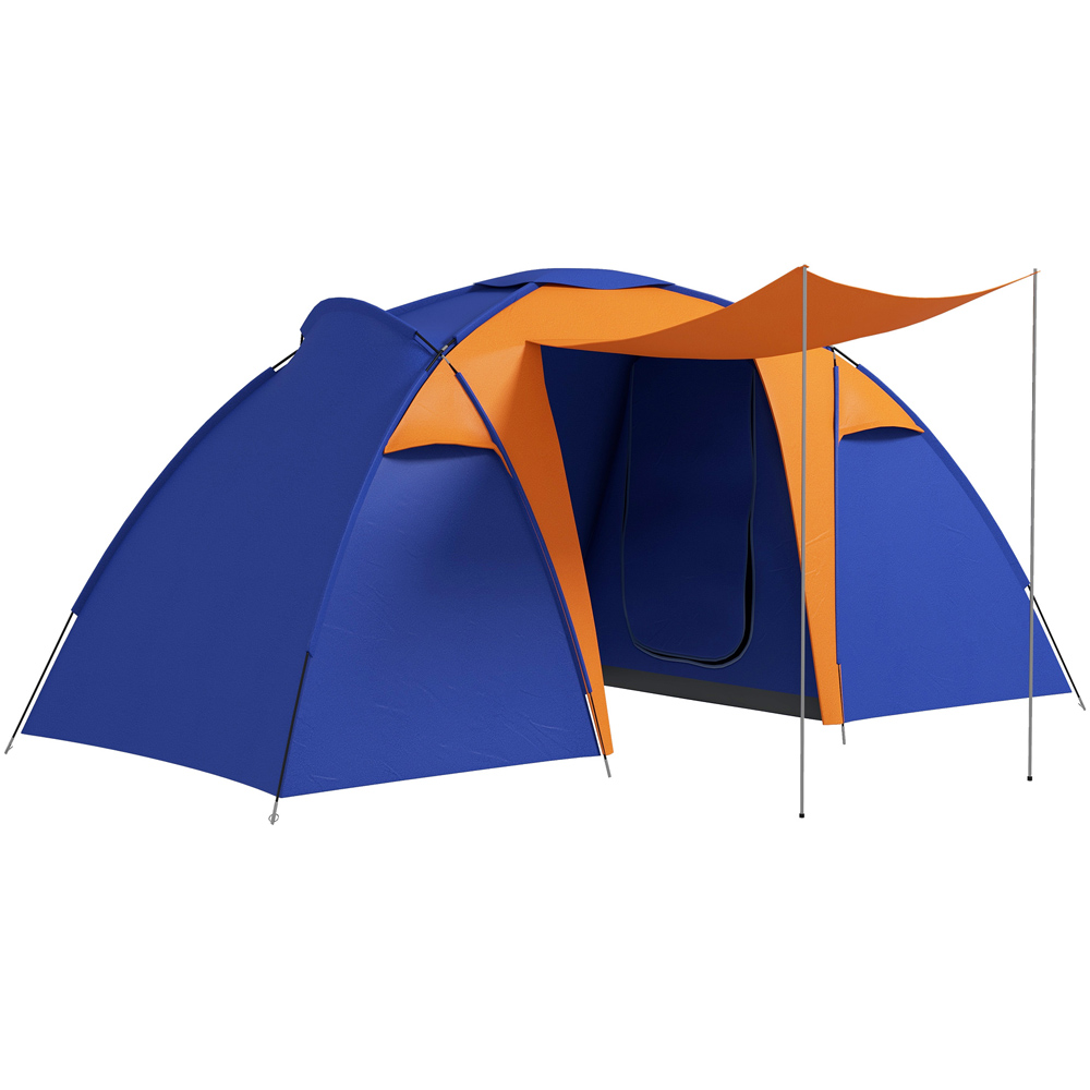 Outsunny 4-6 Person Large Waterproof Camping Tent Blue Image 1