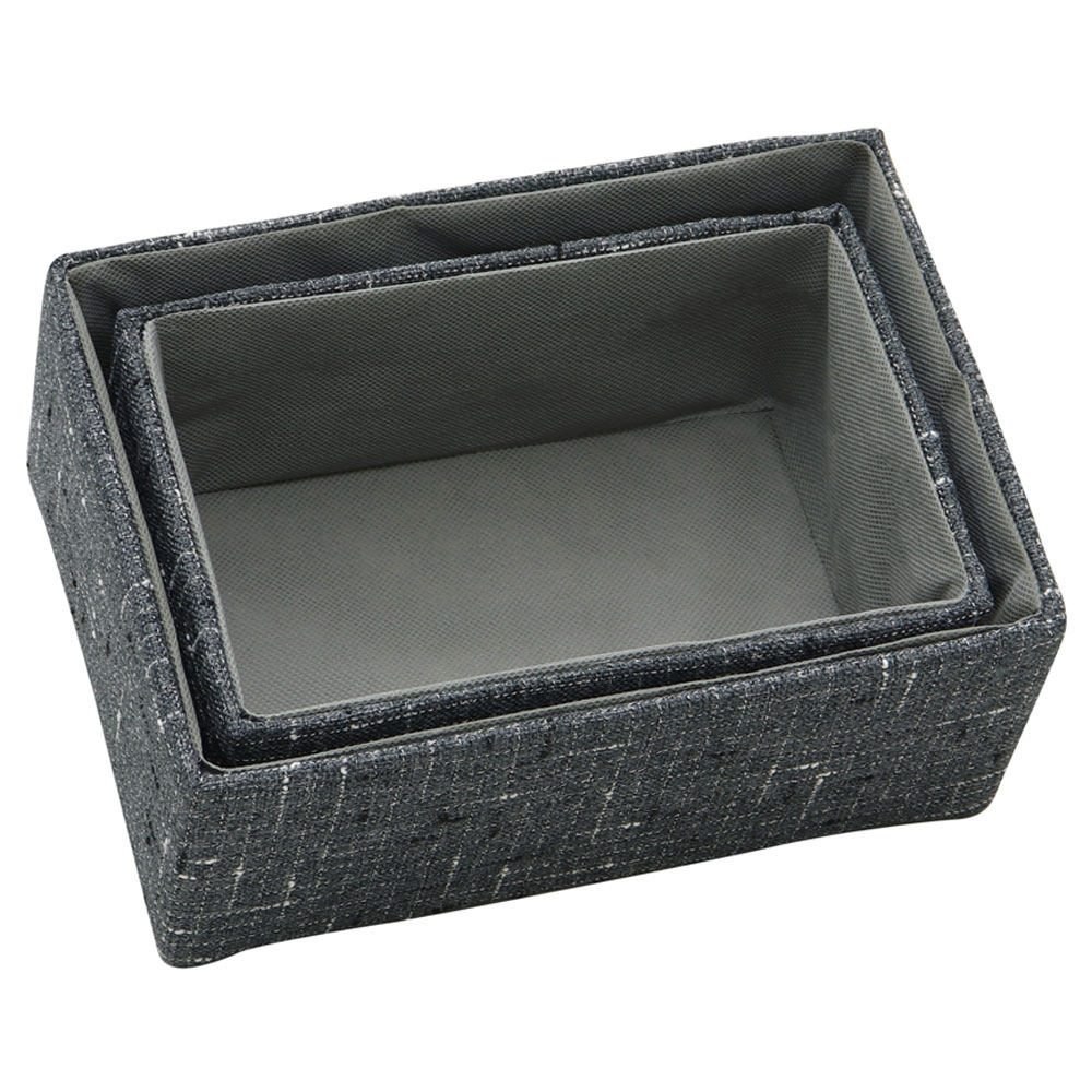 JVL Shadow Rectangular Fabric Storage Baskets Set of 2 Image 3