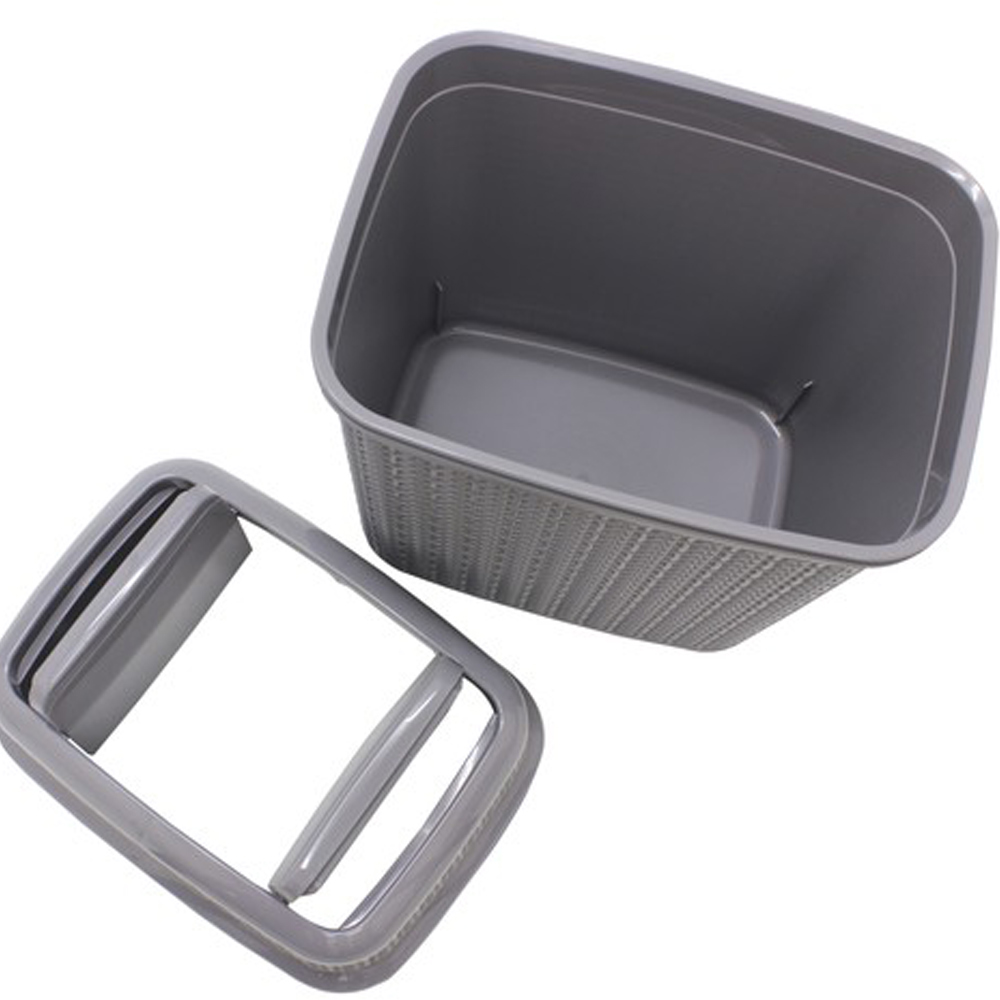 JVL Loop Grey Push Top Bin 10L Image 4