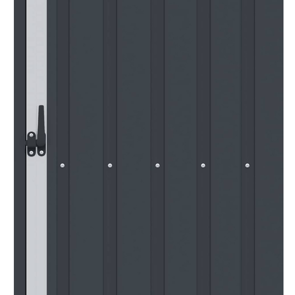 vidaXL 8 x 3.2ft Anthracite Galvanised Steel Garden Firewood Shed Image 6
