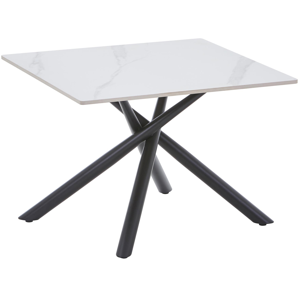 wilko Arlo White Wood Grain Ceramic End Table Image 5