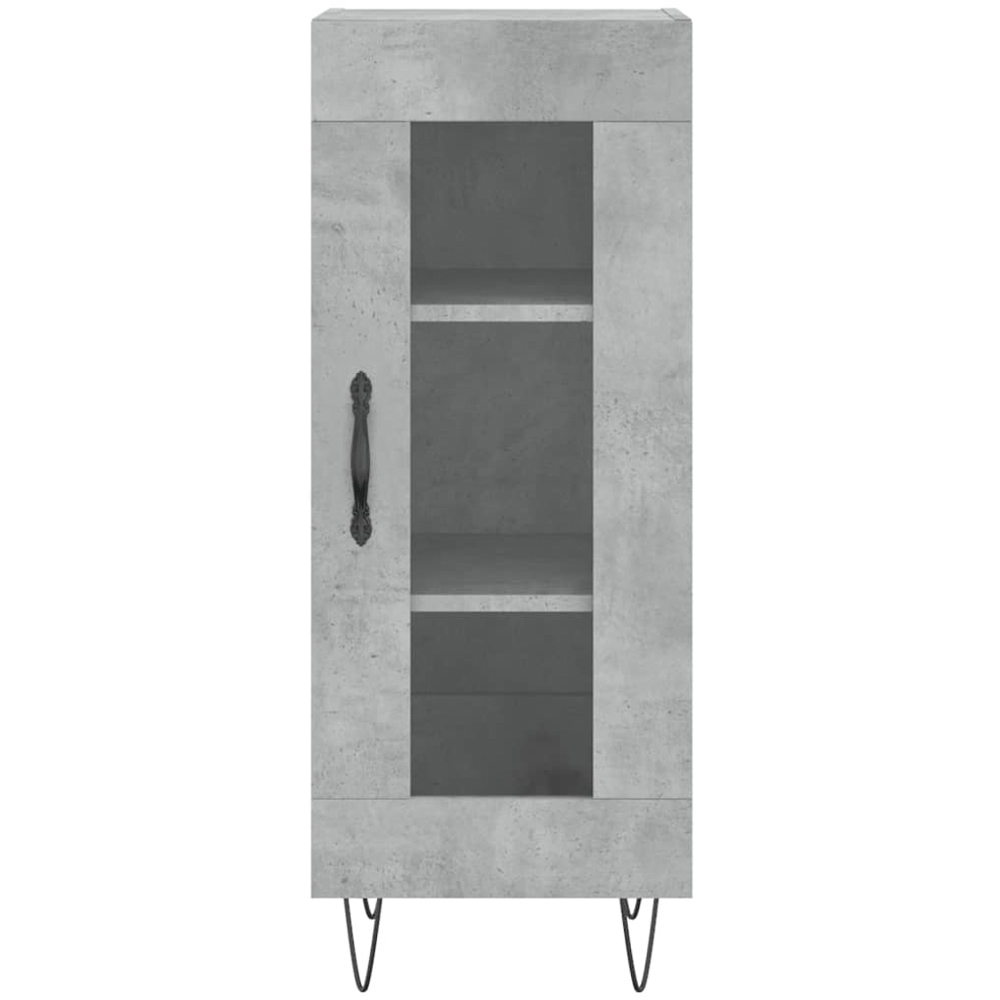 vidaXL Single Door 3 Shelf Concrete Grey Sideboard Image 5