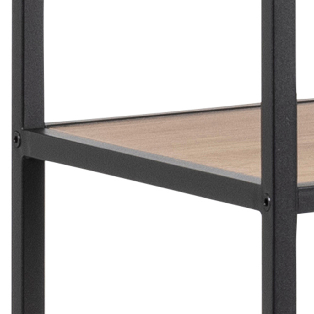 Florence Seaford 5 Shelf Black and Oak Bookcase Image 5