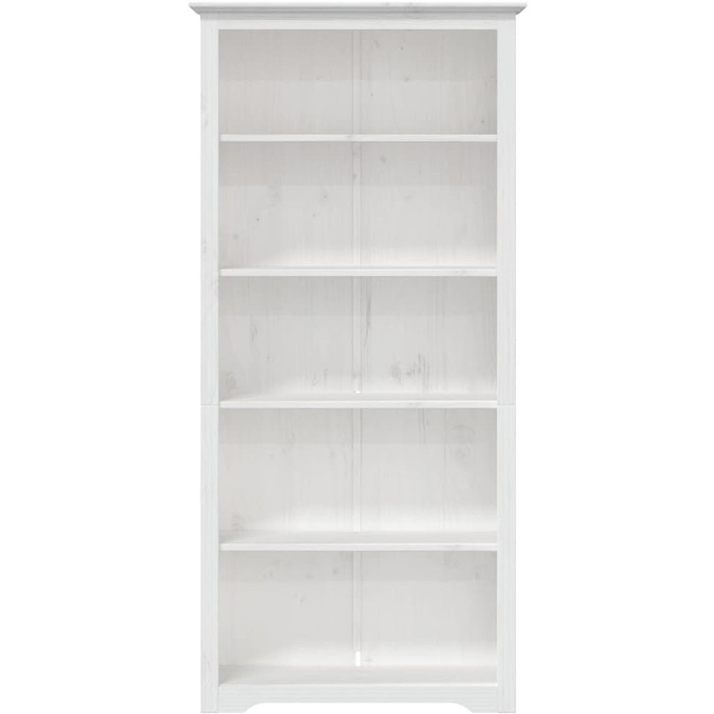 vidaXL Bodo 5 Shelf White Solid Pine Wood Bookcase Image 3