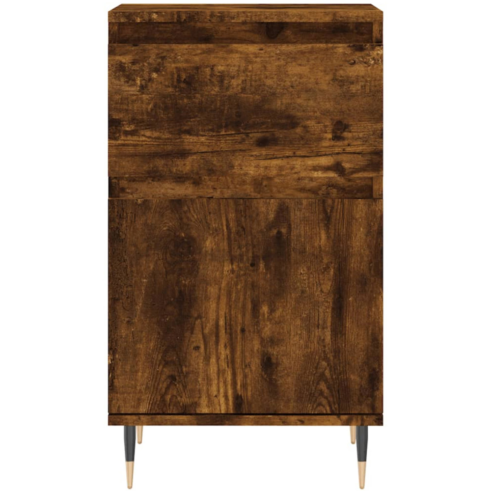 vidaXL Single Door Single Drawer Smoked Oak Sideboard Set of 2 Image 6